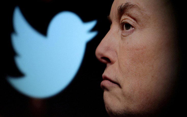 Illustration shows Elon Musk photo and Twitter logo