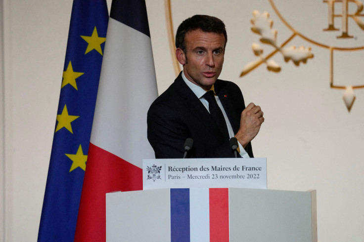 French President Macron hosts a reception for the mayors of France, in Paris