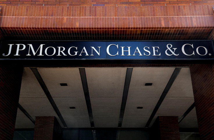 A sign outside JP Morgan Chase & Co. offices is seen in New York