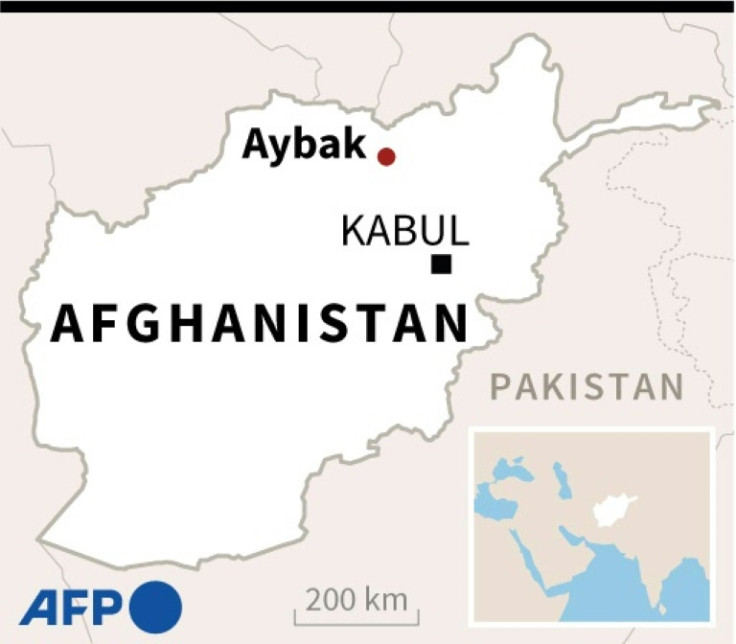 Map of Afghanistan locating Aybak, where a deadly blast occurred