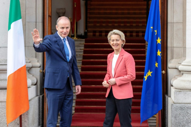 Irish prime minister Micheal Martin welcomed EU Commission President Ursula von der Leyen to Dublin