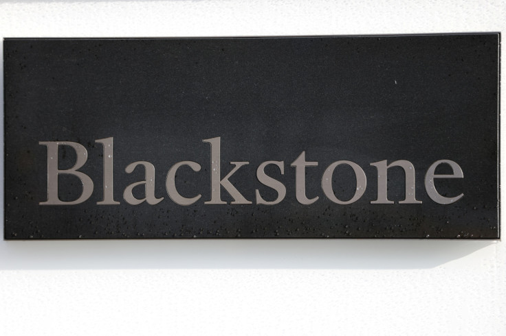 Signage is seen outside The Blackstone Group headquarters in Manhattan, New York