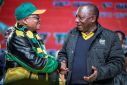 Ramaphosa spent nearly four years as vice president under Zuma (left), often drawing accusations of passivity as graft scandals mounted