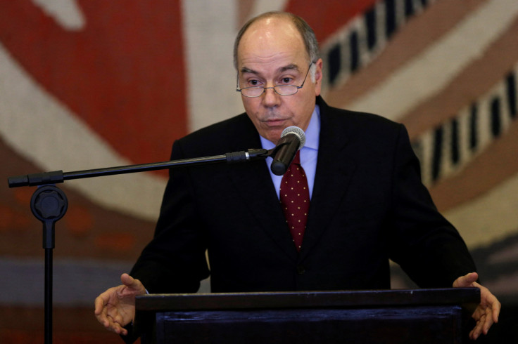 Brazil's Foreign Minister Mauro Luiz Iecker Vieira speaks during a handover ceremony at the Itamaraty Palace in Brasilia