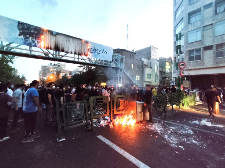 Protest over the death of Mahsa Amini, a woman who died after being arrested by the Islamic republic's "morality police", in Tehran