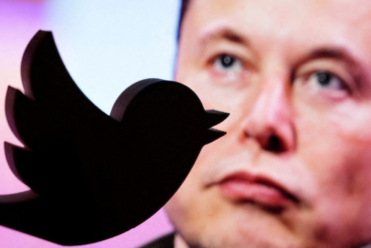 Illustration shows Elon Musk photo and Twitter logo