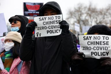 People protest against China's COVID-19 restrictions, in Berlin