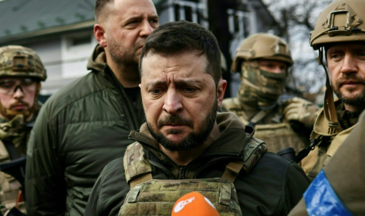 Only rarely does the public glimpse his fatigue but in a visit to Bucha in April, images showed Zelensky crestfallen