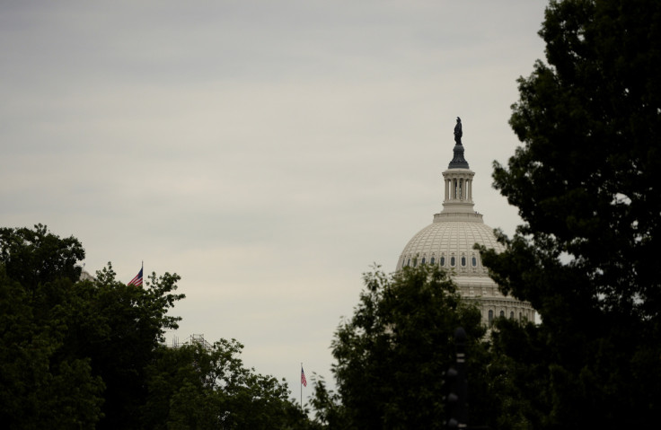 A general view of the sky above the United States Capitol dome in Washington