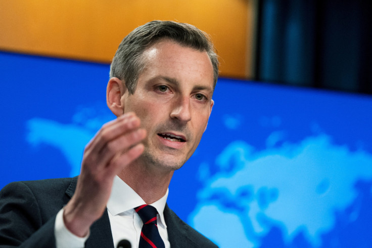 U.S. State Department spokesperson Ned Price speaks during a news conference in Washington