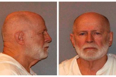 Former mob boss and fugitive James "Whitey" Bulger is seen in a booking mug combination photo
