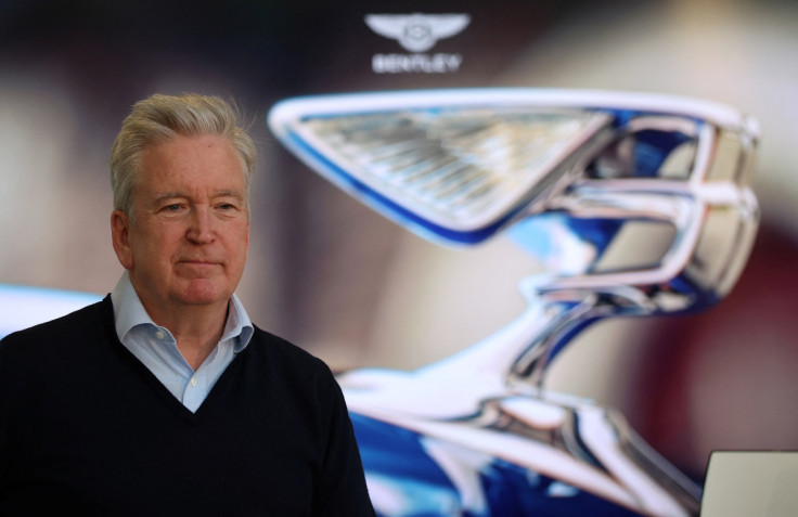 Bentley Motors CEO Adrian Hallmark during a q and a inside the Bentley factory in Crewe