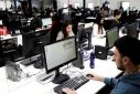 Employees work at headquarters MercadoLibre in Sao Paulo