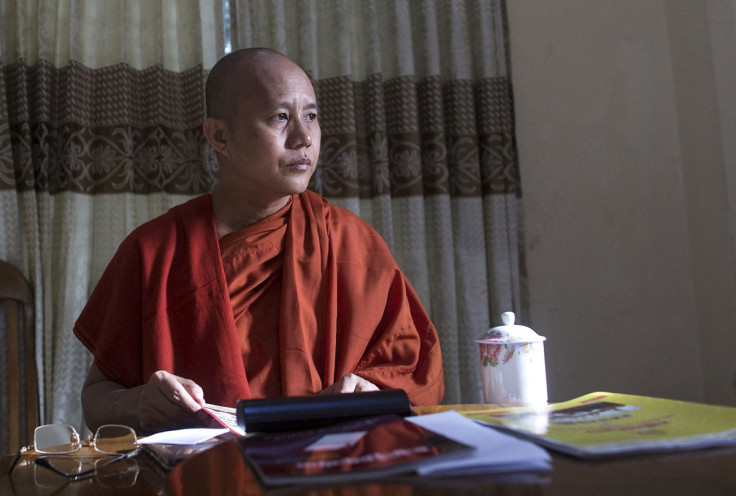 Myanmar's firebrand Buddhist monk Wirathu sits in a supporter's home during a Reuters interview in Yangon