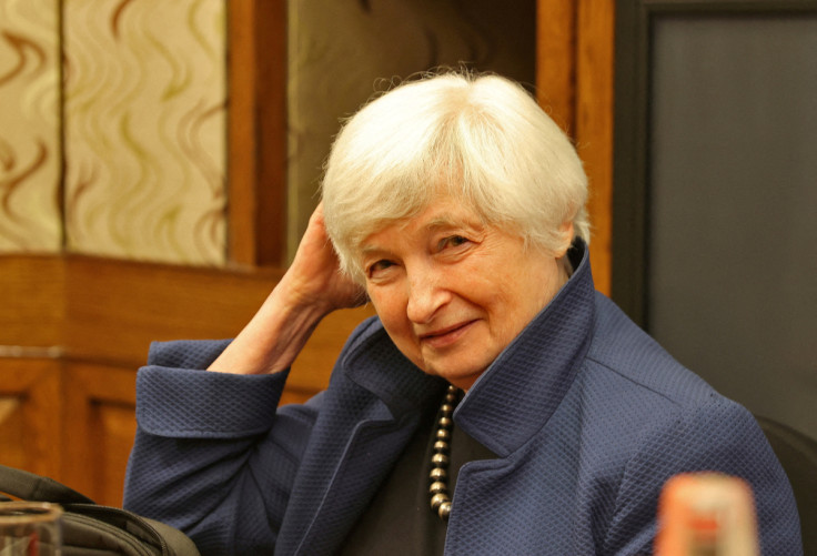 US Treasury Secretary Janet Yellen pictured at an interview with Reuters in New Delhi