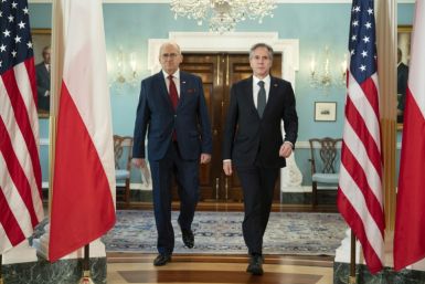 US Secretary of State Antony Blinken meets with Polish Foreign Minister Zbigniew Rau at the State Department