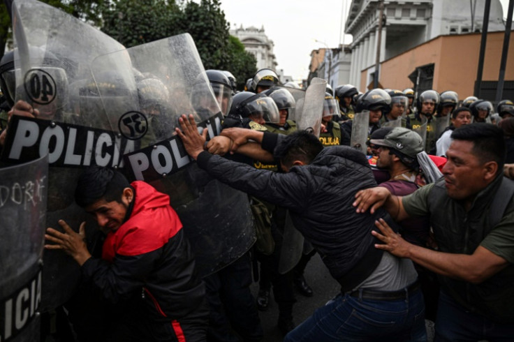 Supporters of former Peruvian President Pedro Castillo demanding his release and new elections clash with police in Lima.