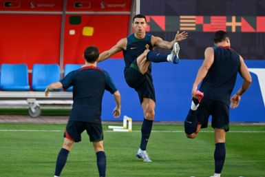 Cristiano Ronaldo (C) was left out of Portugal's starting team against Switzerland