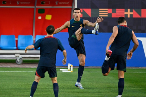 Cristiano Ronaldo (C) was left out of Portugal's starting team against Switzerland