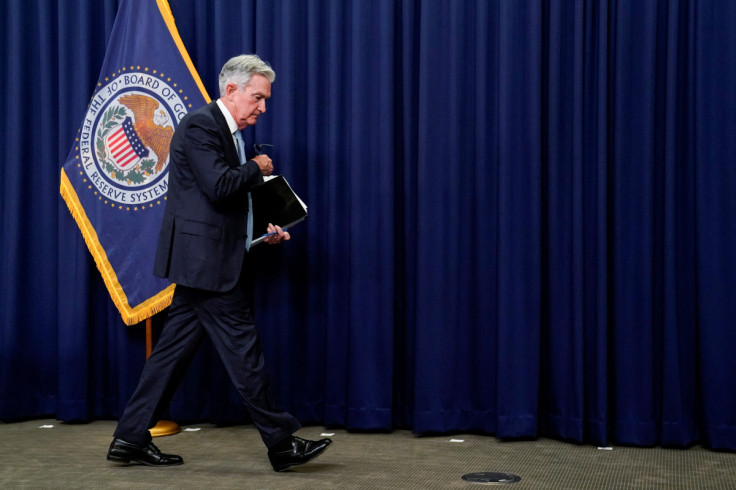 Federal Reserve Board Chair Jerome Powell speaks about the U.S. economy and Fed interest rate plans during news conference following Federal Open Market Committee (FOMC) meeting in Washington