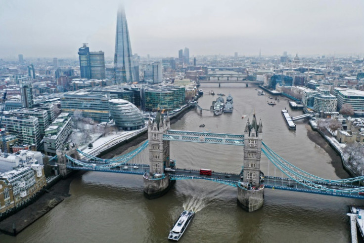 Snow covered central London as temperatures plummeted across much of the UK