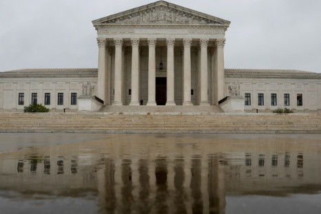 A general view of the U.S. Supreme Court building in the rain the day before the start of the court's new term in Washington