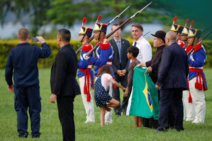 Brazil's President Bolsonaro meets supporters at the Alvorada Palace, in Brasilia