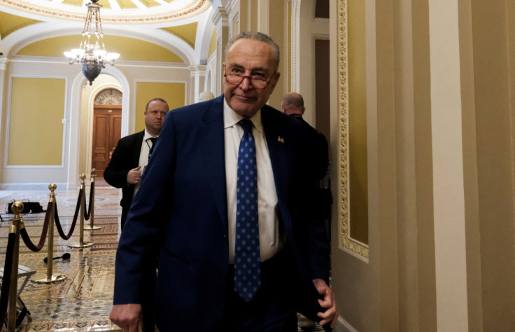 U.S. Senate Majority Leader Chuck Schumer walks at the U.S. Capitol building in Washington