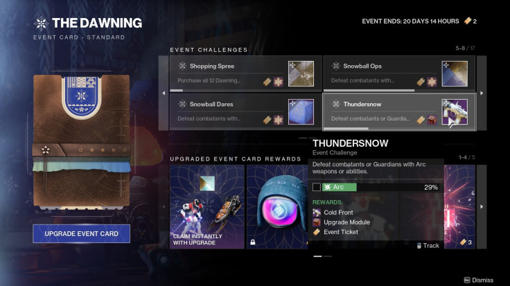 Destiny 2 Dawning Event Card