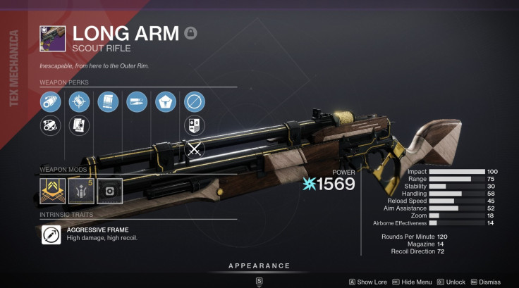 Destiny 2 Long Arm perks