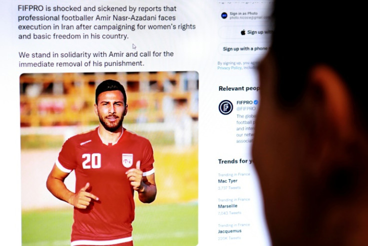 The professional footballer Amir Nasr Azadani also risks the death penalty