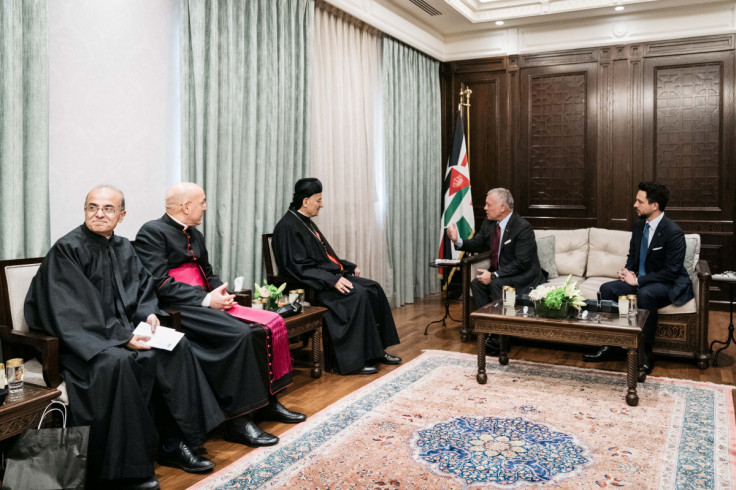 King of Jordan Abdullah II meets with Bechara Boutros Al-Rai, Lebanon's top Christian cleric in Amman
