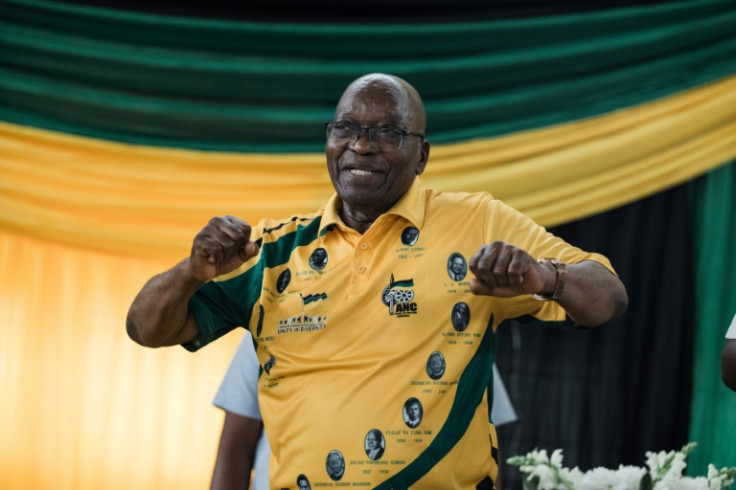 Ramaphosa critic: Former president Jacob Zuma, addressing supporters in Durban ahead of the ANC conference