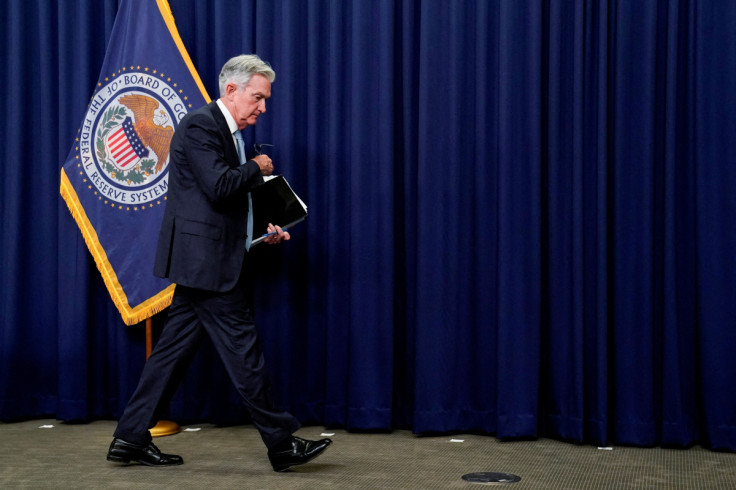 Federal Reserve Board Chair Jerome Powell speaks about the U.S. economy and Fed interest rate plans during news conference following Federal Open Market Committee (FOMC) meeting in Washington