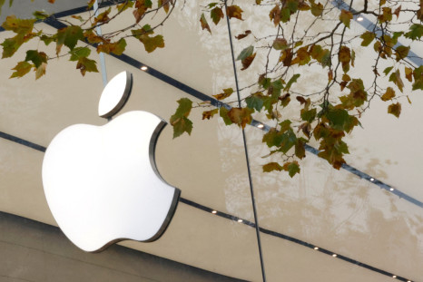 The Apple Inc logo is seen at the entrance to the Apple store, in Brussels
