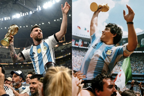 Two of a kind: Lionel Messi has finally emulated Argentina legend Diego Maradona by winning the World Cup