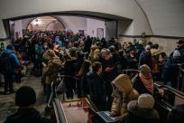 Ukrainians take shelter inside a metro station during air raid alert in the centre of Kyiv last week