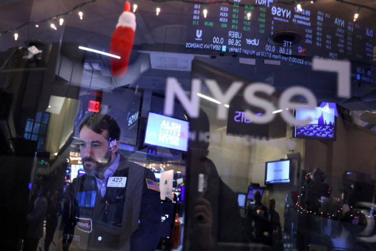 A trader works on the trading floor at the New York Stock Exchange (NYSE) in New York City