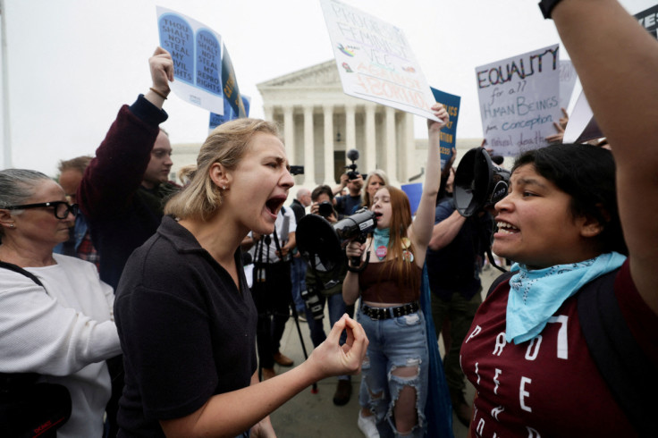 People protest after leak of U.S. Supreme Court draft majority opinion on Roe v. Wade abortion rights decision, in Washington