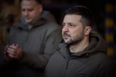 A photo taken and released on December 20, 2022 by the Ukrainian presidential press service shows President Volodymyr Zelensky during a visit to the battleground city of Bakhmut