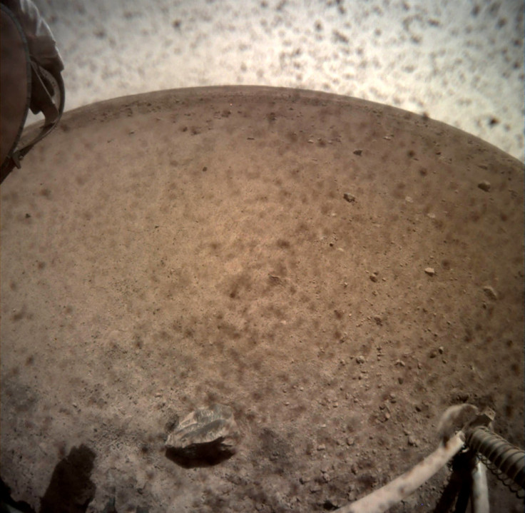 An image acquired by NASA's InSight Mars lander shows the area in front of the lander using its lander-mounted, Instrument Context Camera