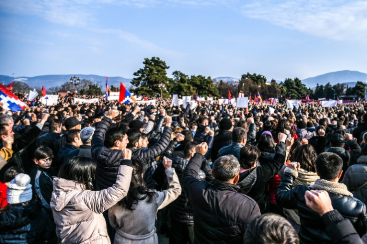 Thousands rallied on Sunday in Azerbaijan