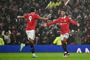 Marcus Rashford (right) and Anthony Martial (left) scored for Manchester United