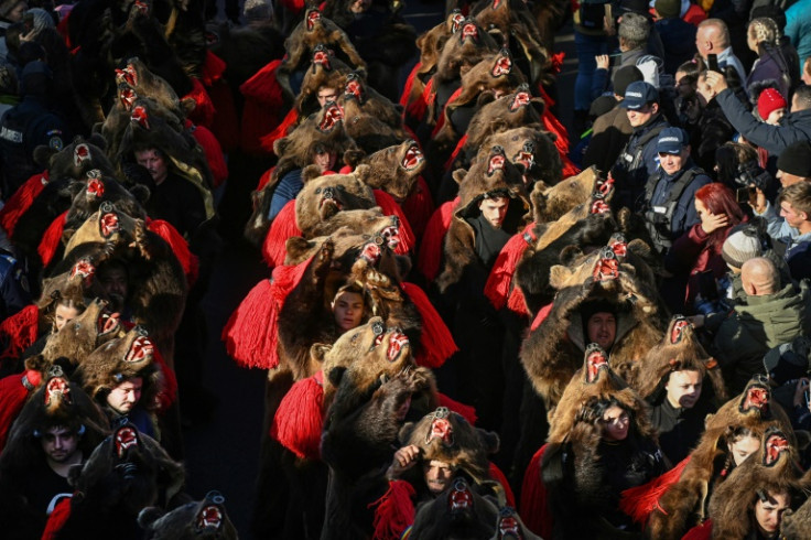 The northeastern town of Comanesti puts on the colourful and noisy display between Christmas and New Year's Day