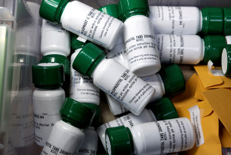 Bottles of Misoprostol, the second medication used in a medical abortion, lies in a storage bin, in Texas