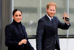 Britain's Prince Harry and Meghan, Duke and Duchess of Sussex, visit One World Trade Center in Manhattan, New York City