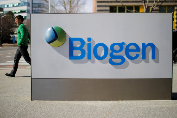 A sign marks a Biogen facility in Cambridge