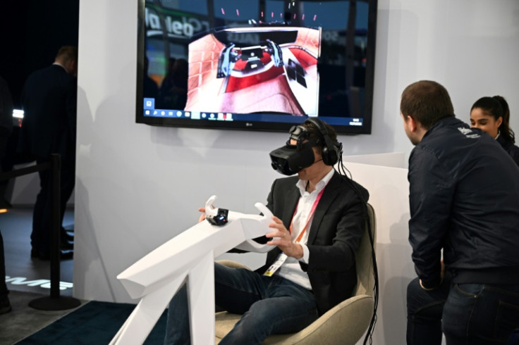 French company Valeo demonstrates the use of a virtual reality headset at the CES 2023 technology show in Las Vegas, Nevada