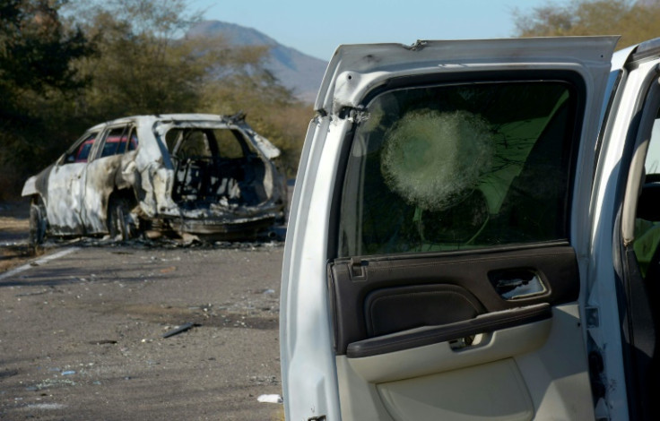 These cars were damaged, and several soldiers and suspects killed or wounded, in the operation to arrest Ovidio Guzman, a son of notorious drug kingpin Joaquin 'El Chapo' Guzman