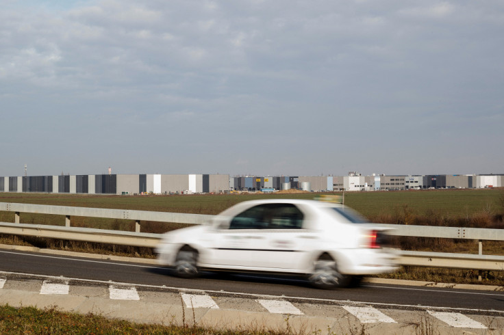 A car passes by Industrial Park VGP Timisoara, situated in Giarmata-Vii, Timis county